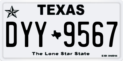 TX license plate DYY9567