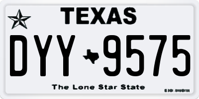 TX license plate DYY9575