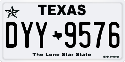 TX license plate DYY9576