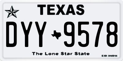 TX license plate DYY9578