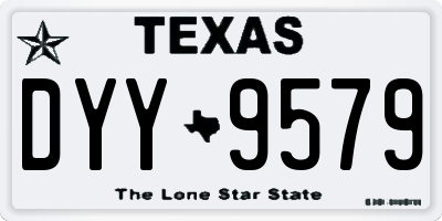 TX license plate DYY9579