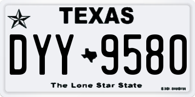 TX license plate DYY9580