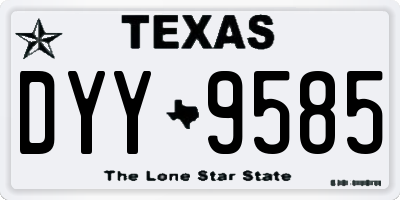 TX license plate DYY9585