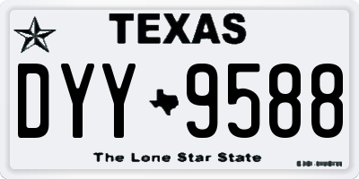 TX license plate DYY9588
