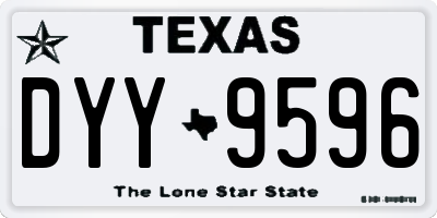 TX license plate DYY9596