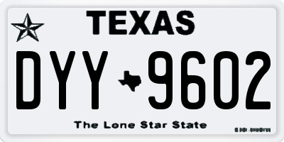 TX license plate DYY9602