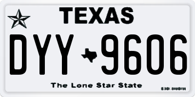 TX license plate DYY9606