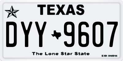 TX license plate DYY9607