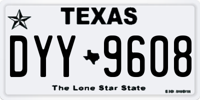 TX license plate DYY9608