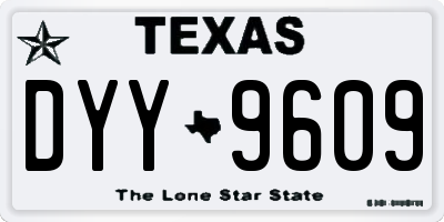 TX license plate DYY9609