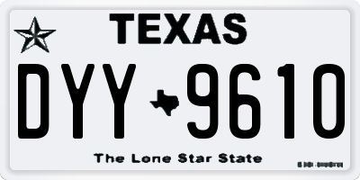 TX license plate DYY9610