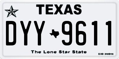 TX license plate DYY9611