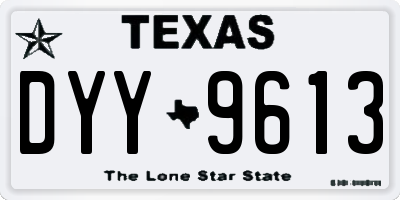 TX license plate DYY9613