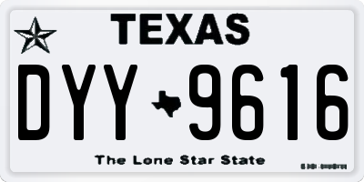 TX license plate DYY9616