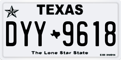 TX license plate DYY9618