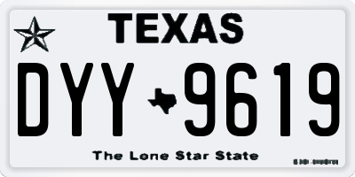 TX license plate DYY9619