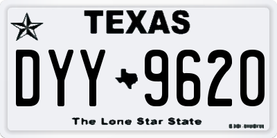 TX license plate DYY9620