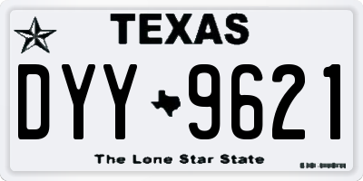 TX license plate DYY9621