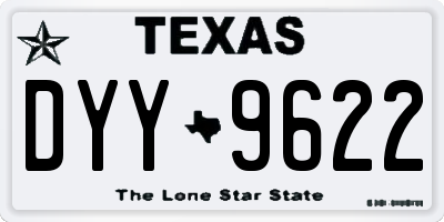 TX license plate DYY9622
