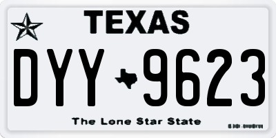 TX license plate DYY9623