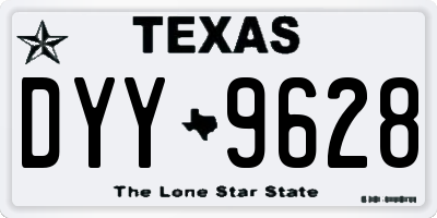 TX license plate DYY9628
