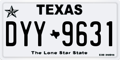 TX license plate DYY9631