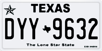 TX license plate DYY9632