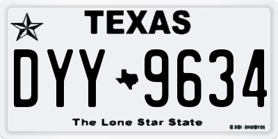 TX license plate DYY9634