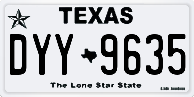 TX license plate DYY9635