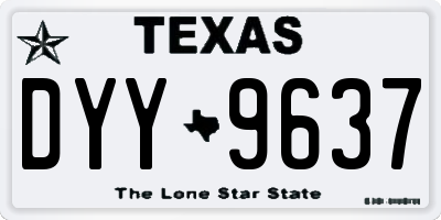 TX license plate DYY9637
