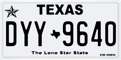 TX license plate DYY9640