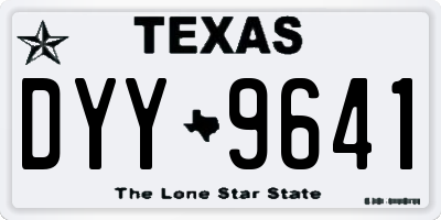 TX license plate DYY9641