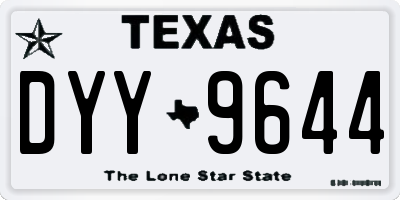 TX license plate DYY9644