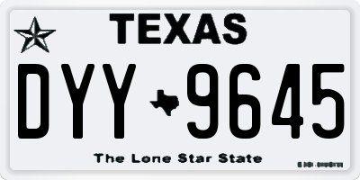 TX license plate DYY9645