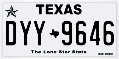 TX license plate DYY9646