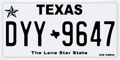 TX license plate DYY9647