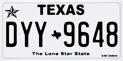 TX license plate DYY9648