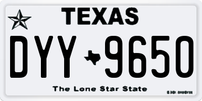 TX license plate DYY9650