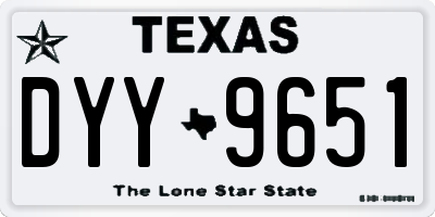 TX license plate DYY9651