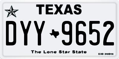 TX license plate DYY9652