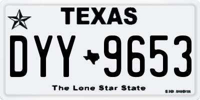 TX license plate DYY9653
