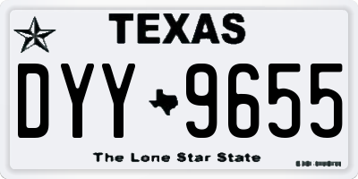 TX license plate DYY9655