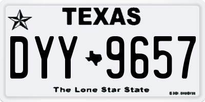 TX license plate DYY9657