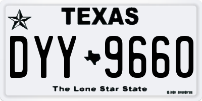 TX license plate DYY9660