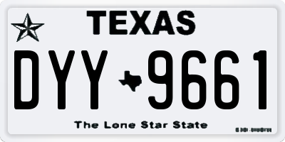 TX license plate DYY9661