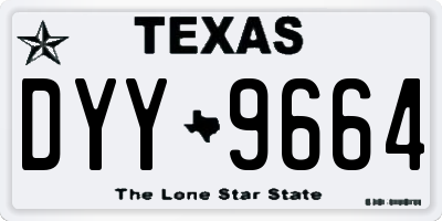 TX license plate DYY9664