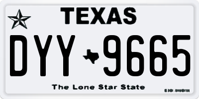 TX license plate DYY9665