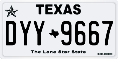 TX license plate DYY9667