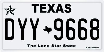 TX license plate DYY9668