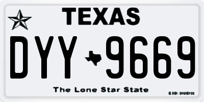 TX license plate DYY9669